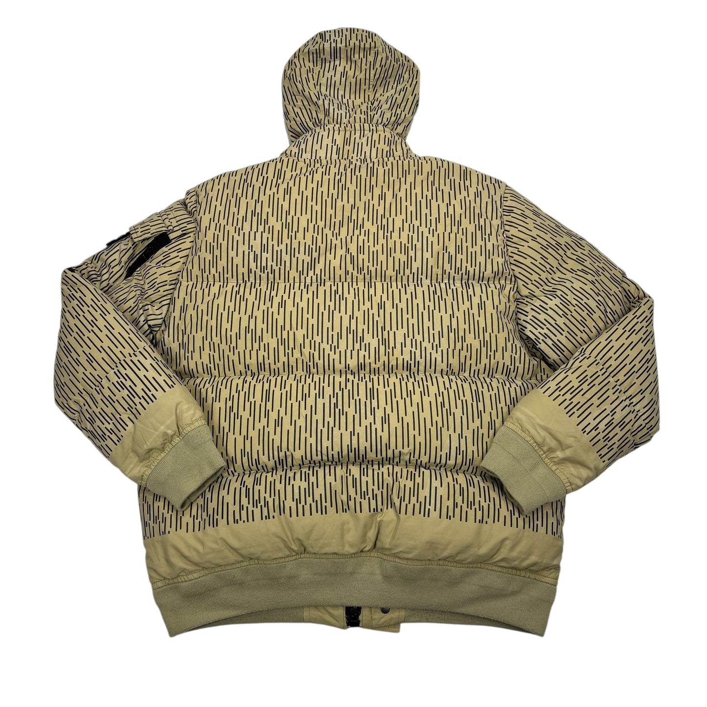 Stone Island Beige Rain Camo with Zip Away Hood Ripstop Gore Tex Down Jacket