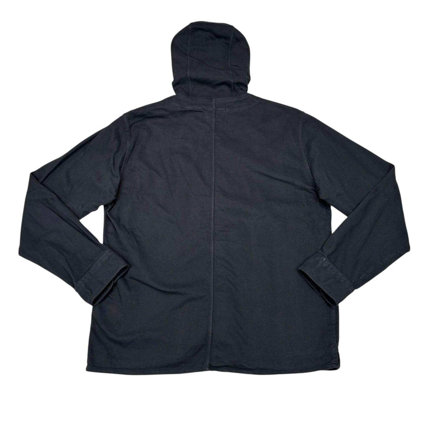 CP Company Navy Blue Spell Out Hooded Button Up Jacket