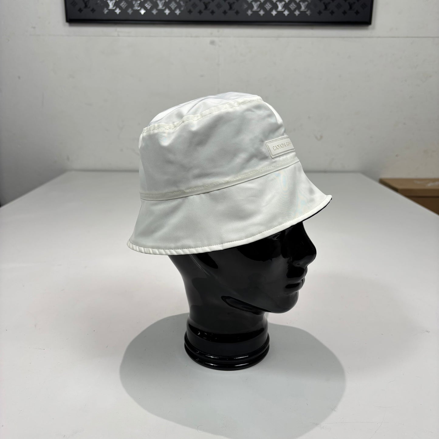Canada Goose White and Black Reversible Bucket Hat