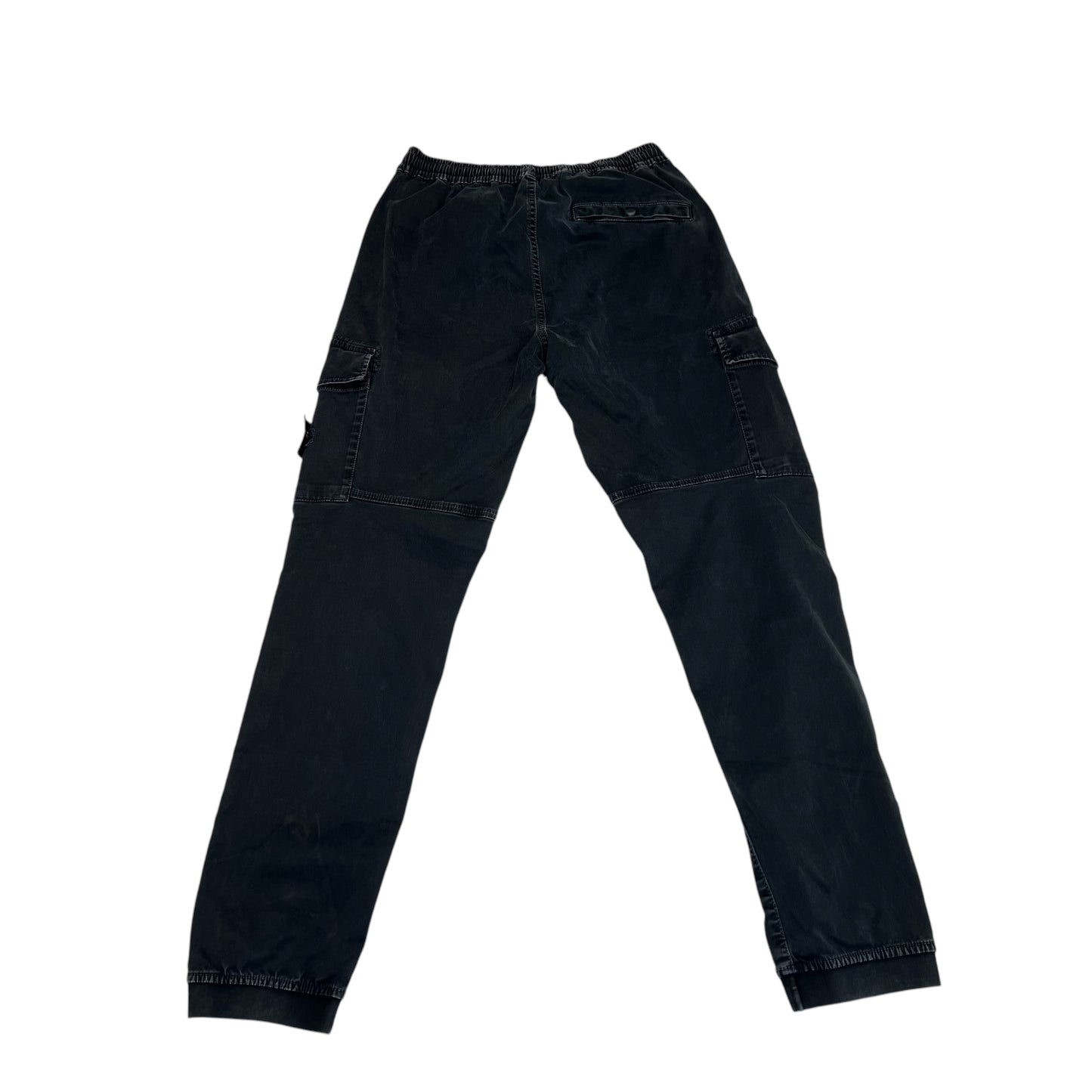 Stone Island Navy Blue Brushed Cotton Cargo Trousers
