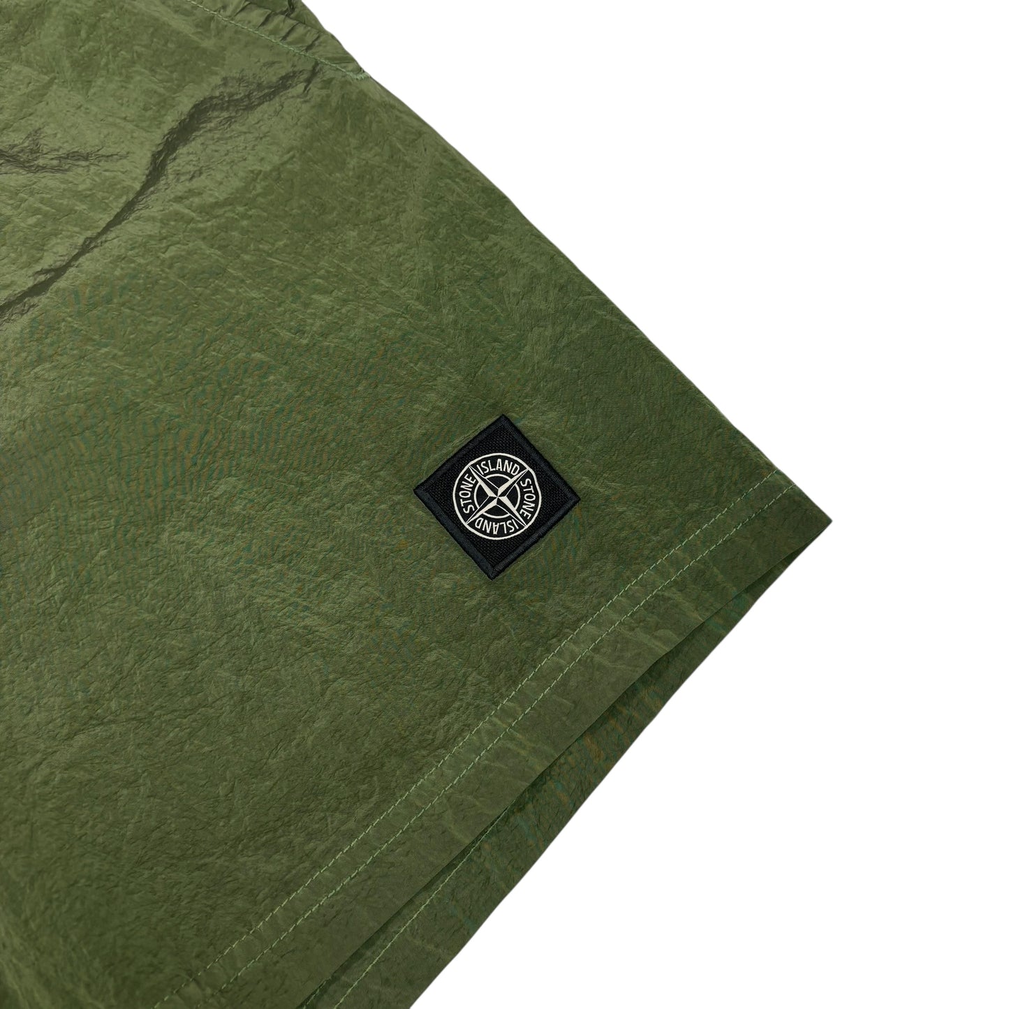 Stone Island Sage Green Nylon Metal Patch Logo Long Swim Shorts