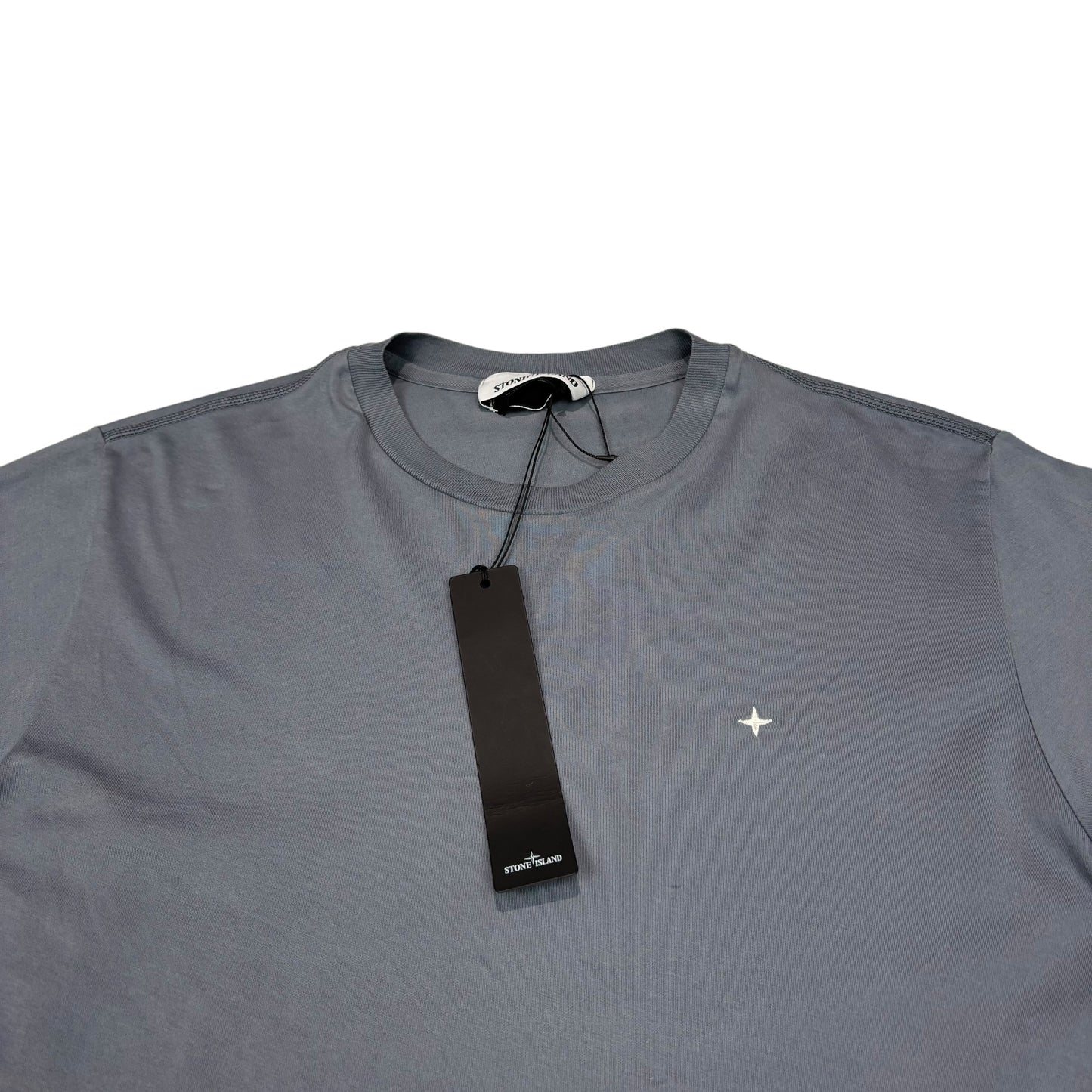 Stone Island Blue Marina Embroidered Logo Tshirt