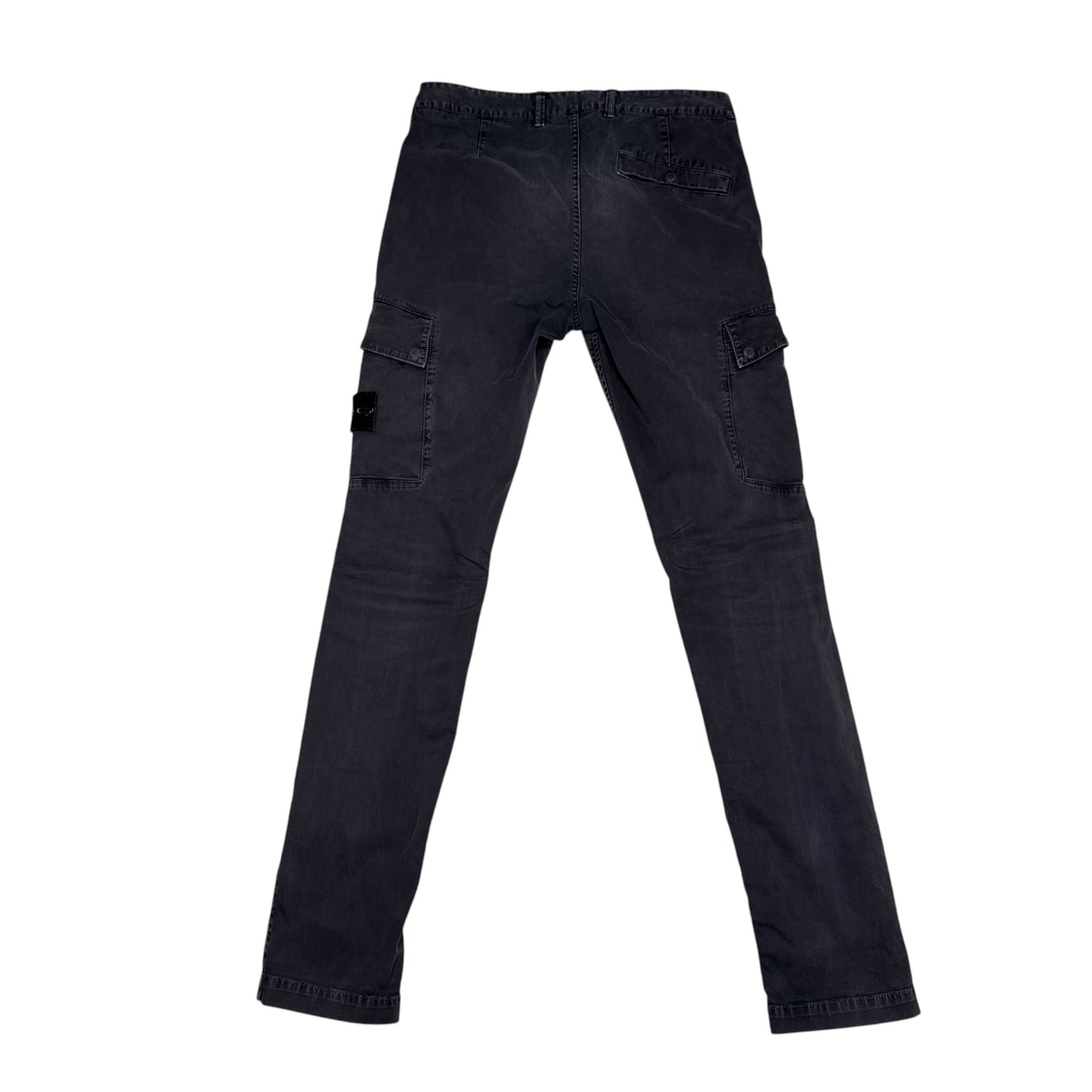 Stone Island Stone Grey Brushed Cotton Compass-Patch Cargo Trousers