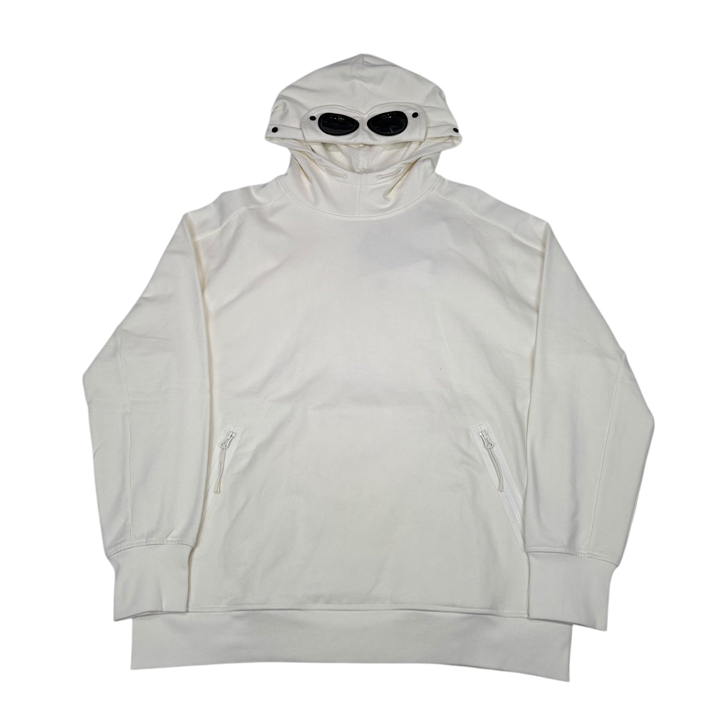 CP Company White Double Goggle Pullover Hoodie
