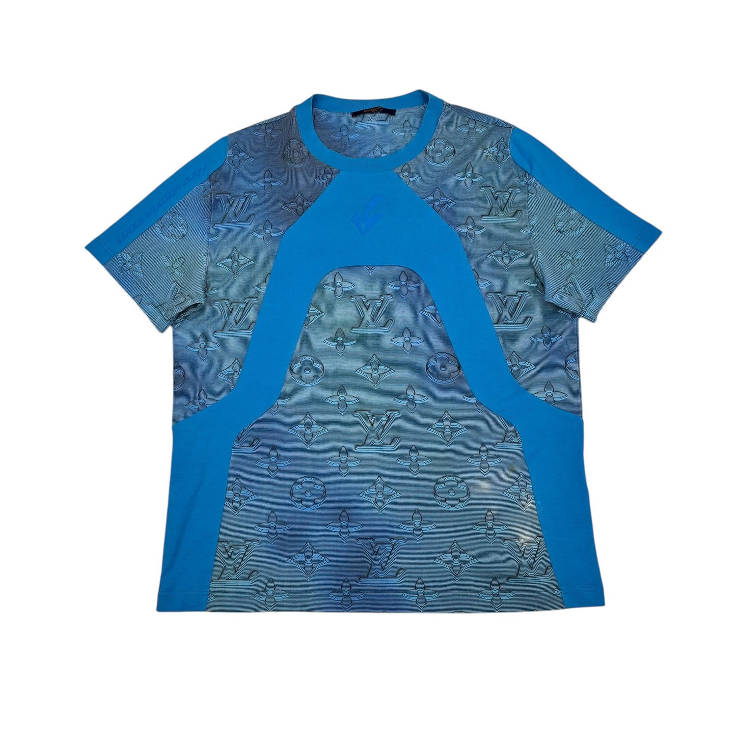 Louis Vuitton Blue Distorted Logo Tshirt