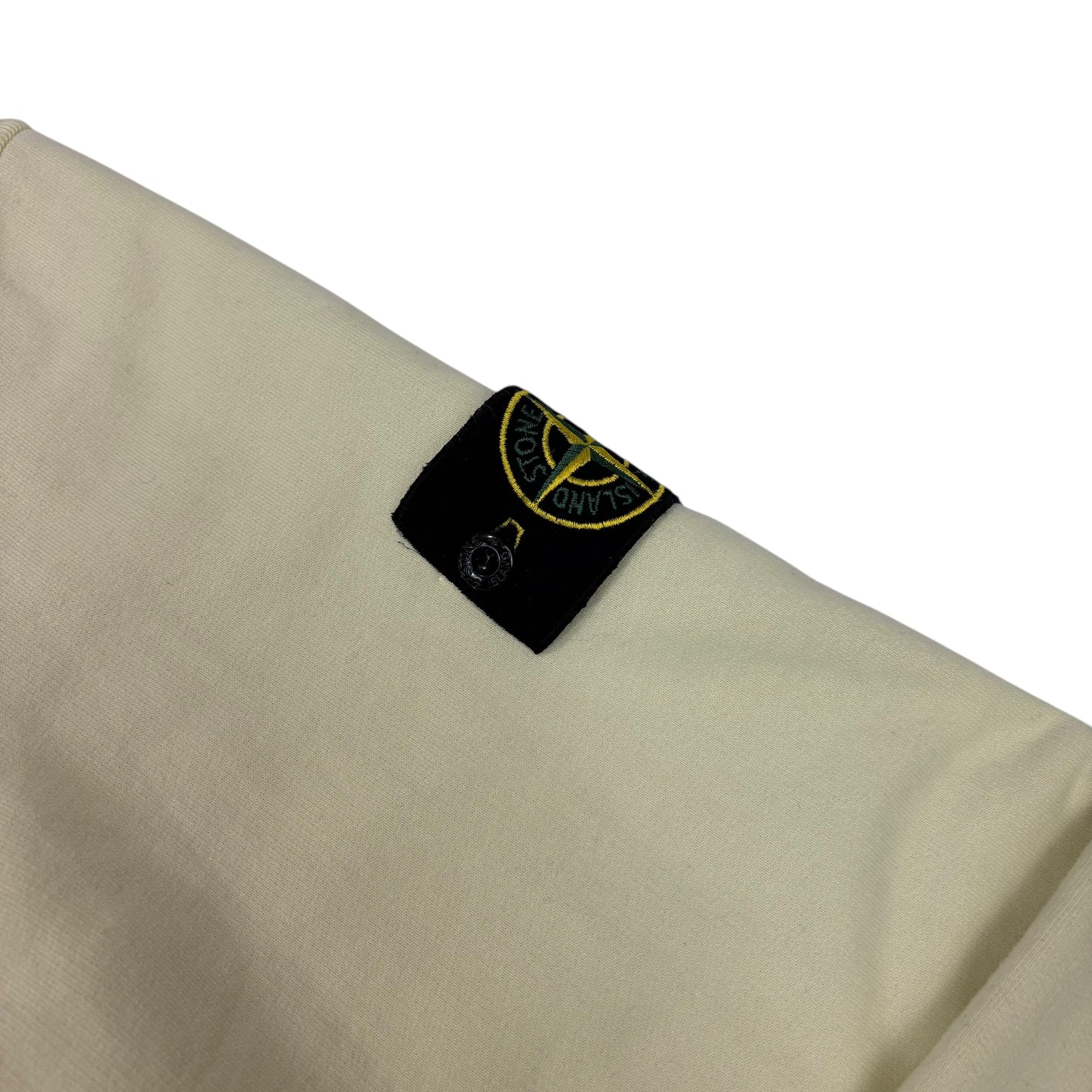 Stone Island Butter Yellow Compass-Patch Crew Neck Cotton Jumper