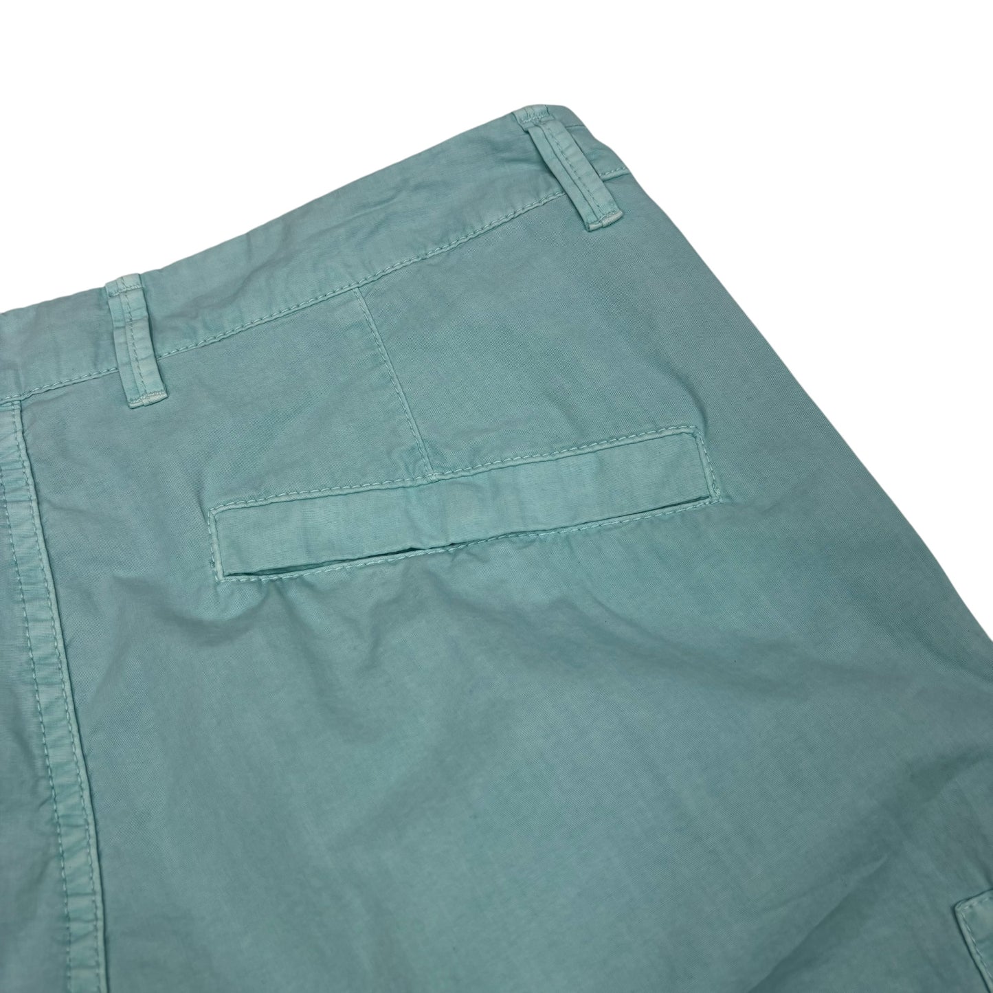 Stone Island Ice Blue Brushed Cotton Compass-Patch Cargo Shorts