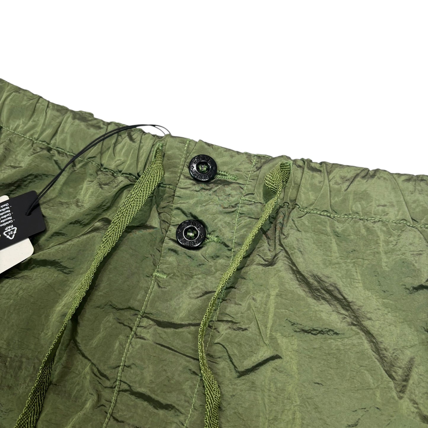 Stone Island Sage Green Nylon Metal Patch Logo Swim Shorts