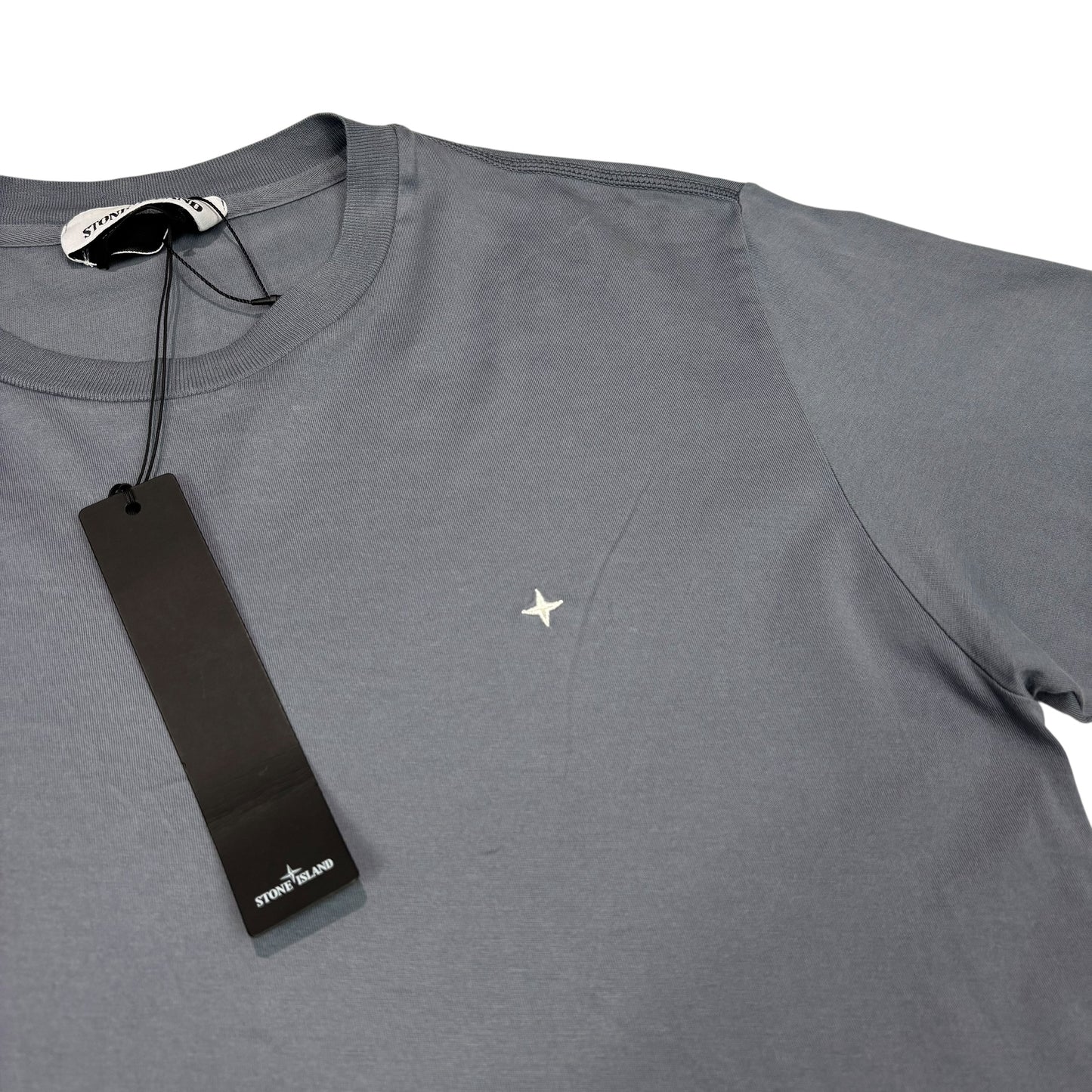 Stone Island Blue Marina Embroidered Logo Tshirt