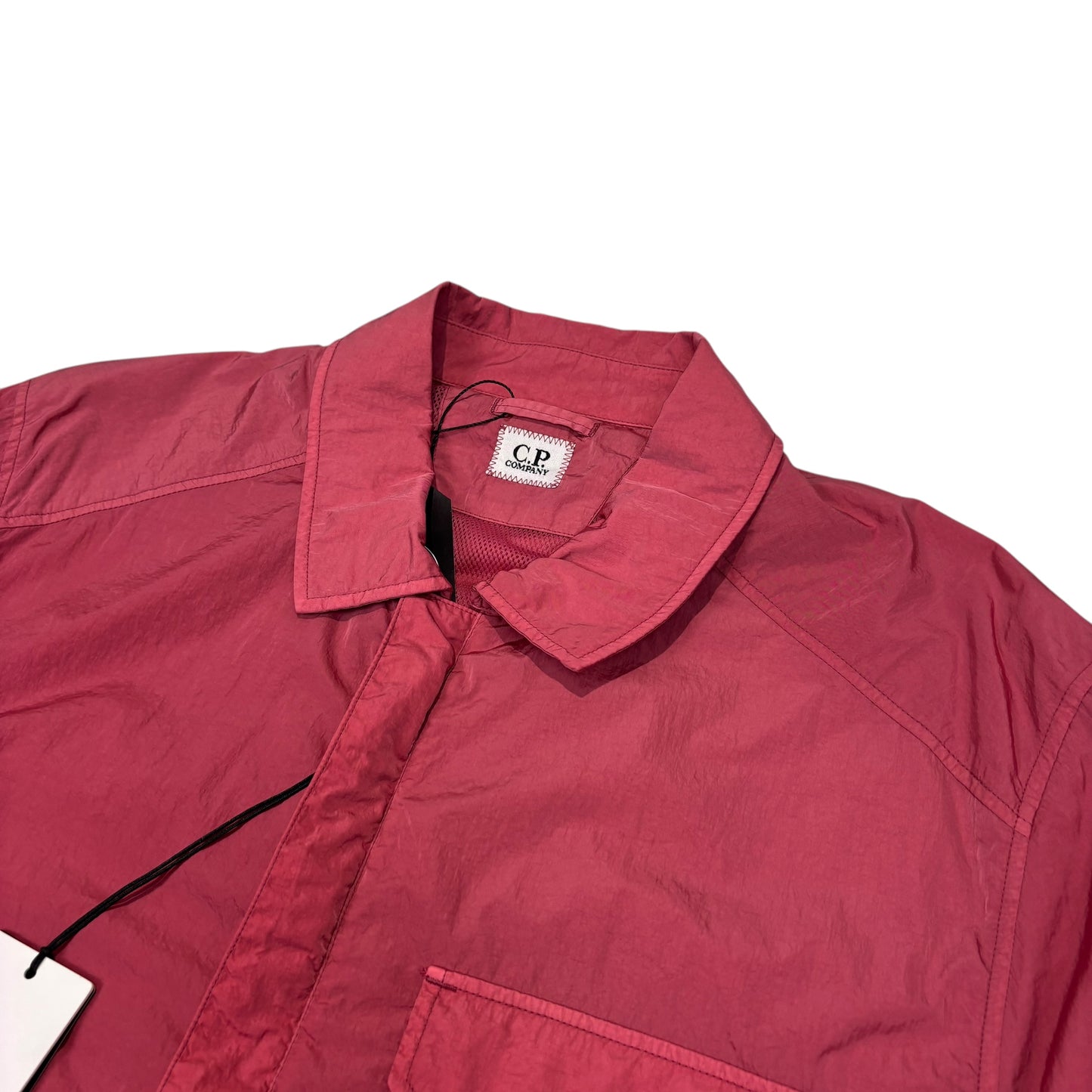 CP Company Pink Nylon Chrome-R Single Goggle Overshirt Jacket