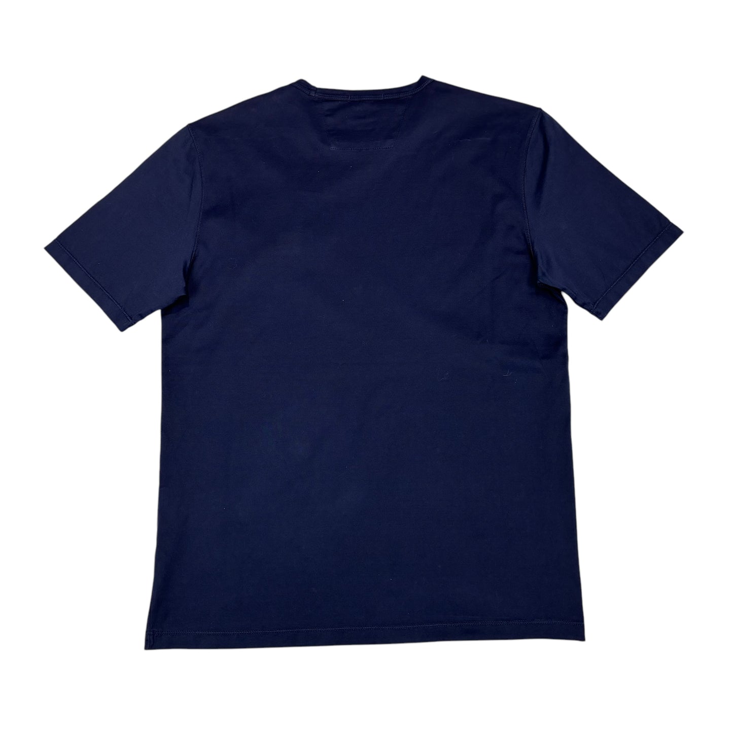 CP Company Navy Blue Box Logo Embroidery Tshirt