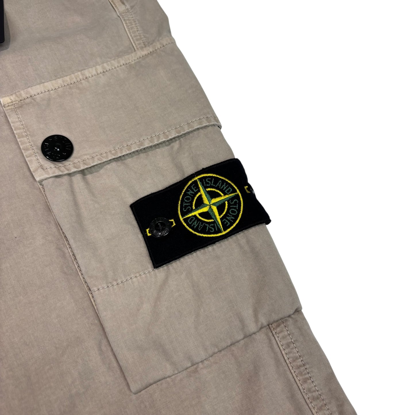 Stone Island Beige Compass-Patch Buttoned Cargo Trousers