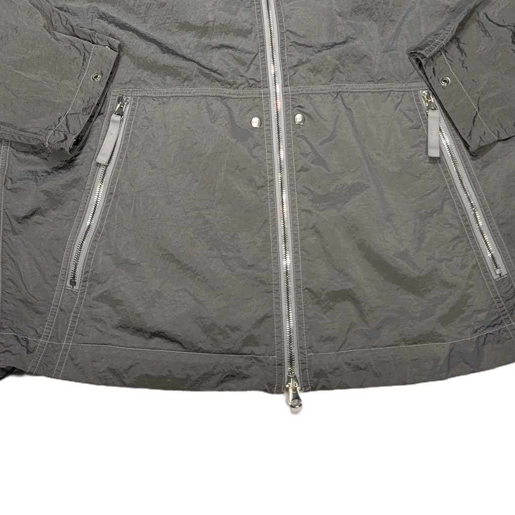 Stone Island Nylon Metal With back Spell Out Grey Hooded Jacket