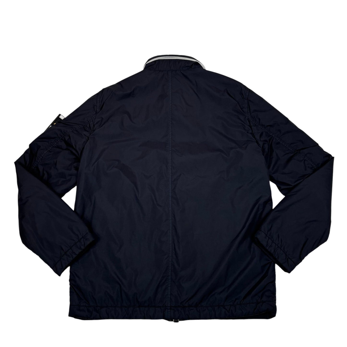Stone Island Navy Blue Garment Dyed Crinkle Reps NY with Primaloft-TC and Hide-able Hood Jacket