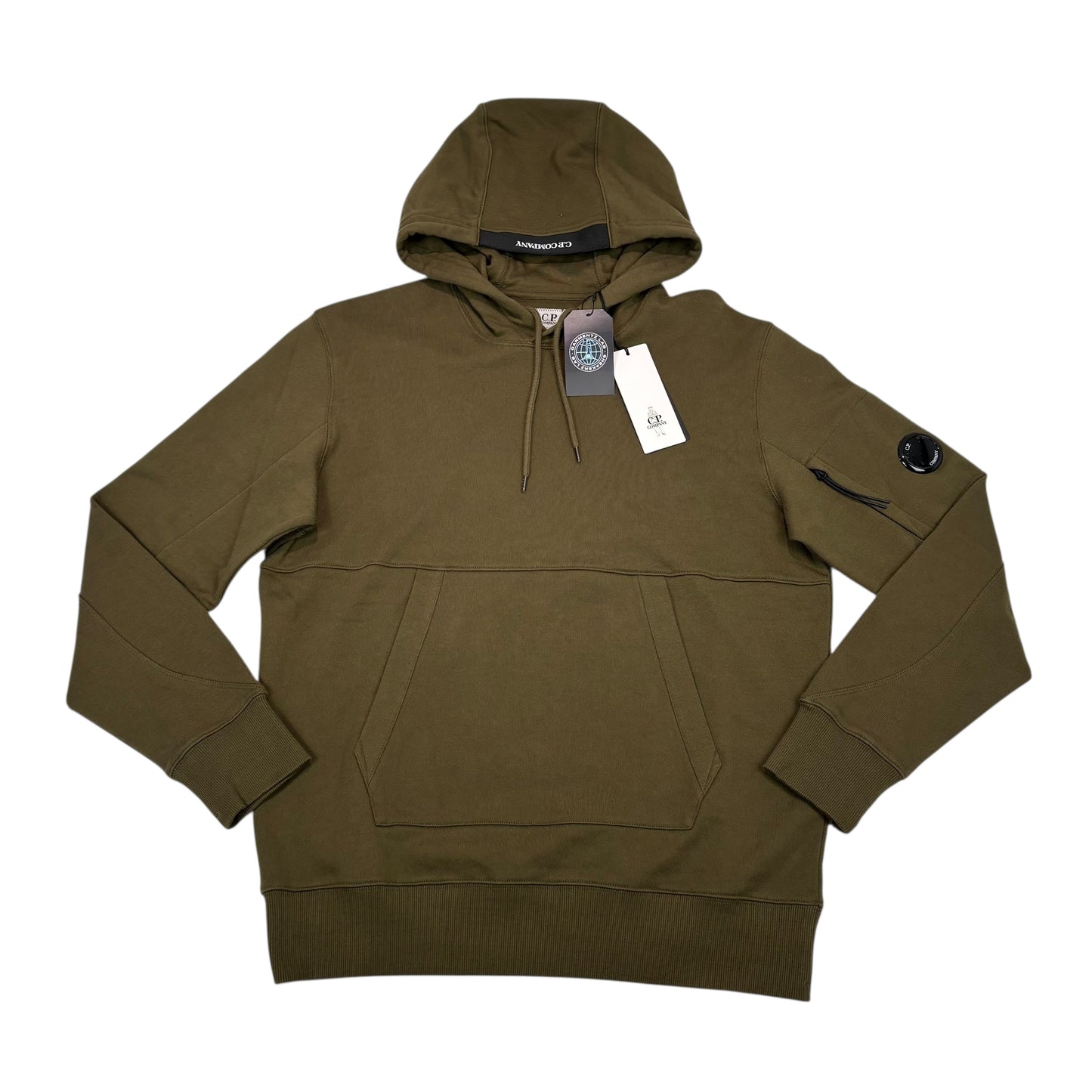 CP Company Green Single Goggle Diagonal Fleece Hoodie