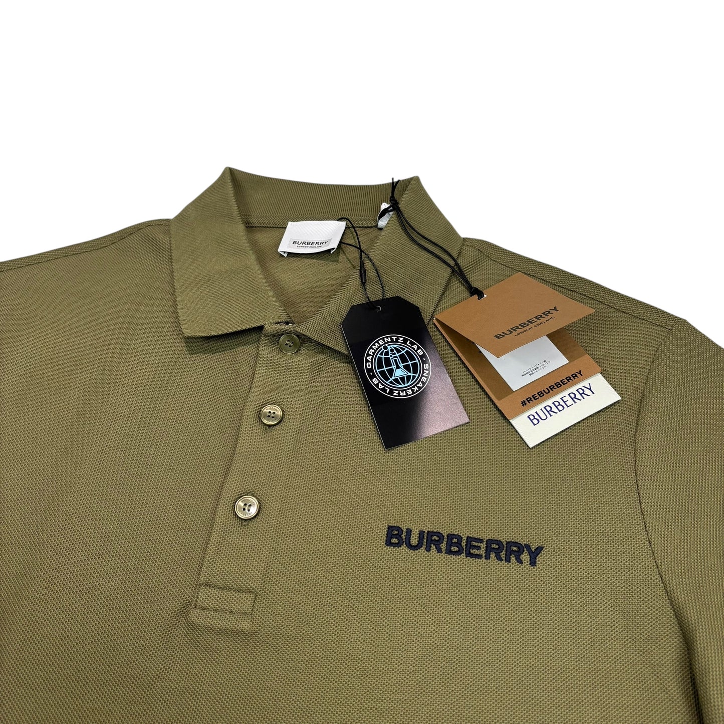 Burberry Green Logo-Embroidered Polo Shirt