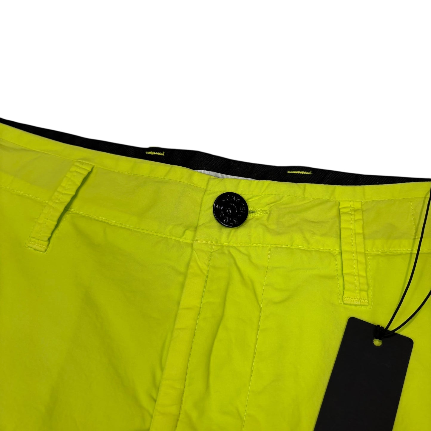Stone Island Yellow Compass-Patch Cargo Shorts