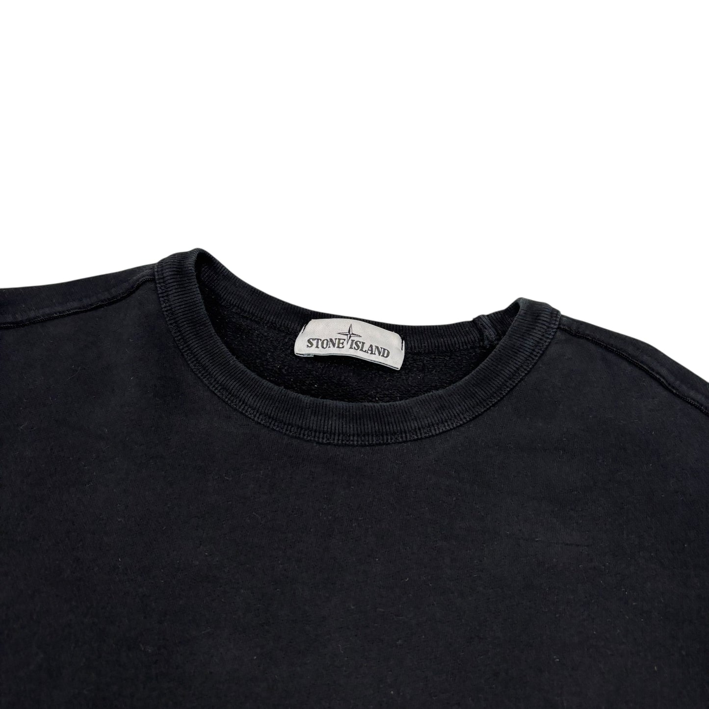 Stone Island Black Compass-Patch Crewneck Jumper