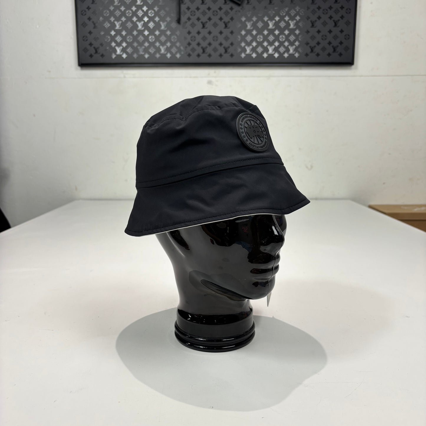 Canada Goose White and Black Reversible Bucket Hat