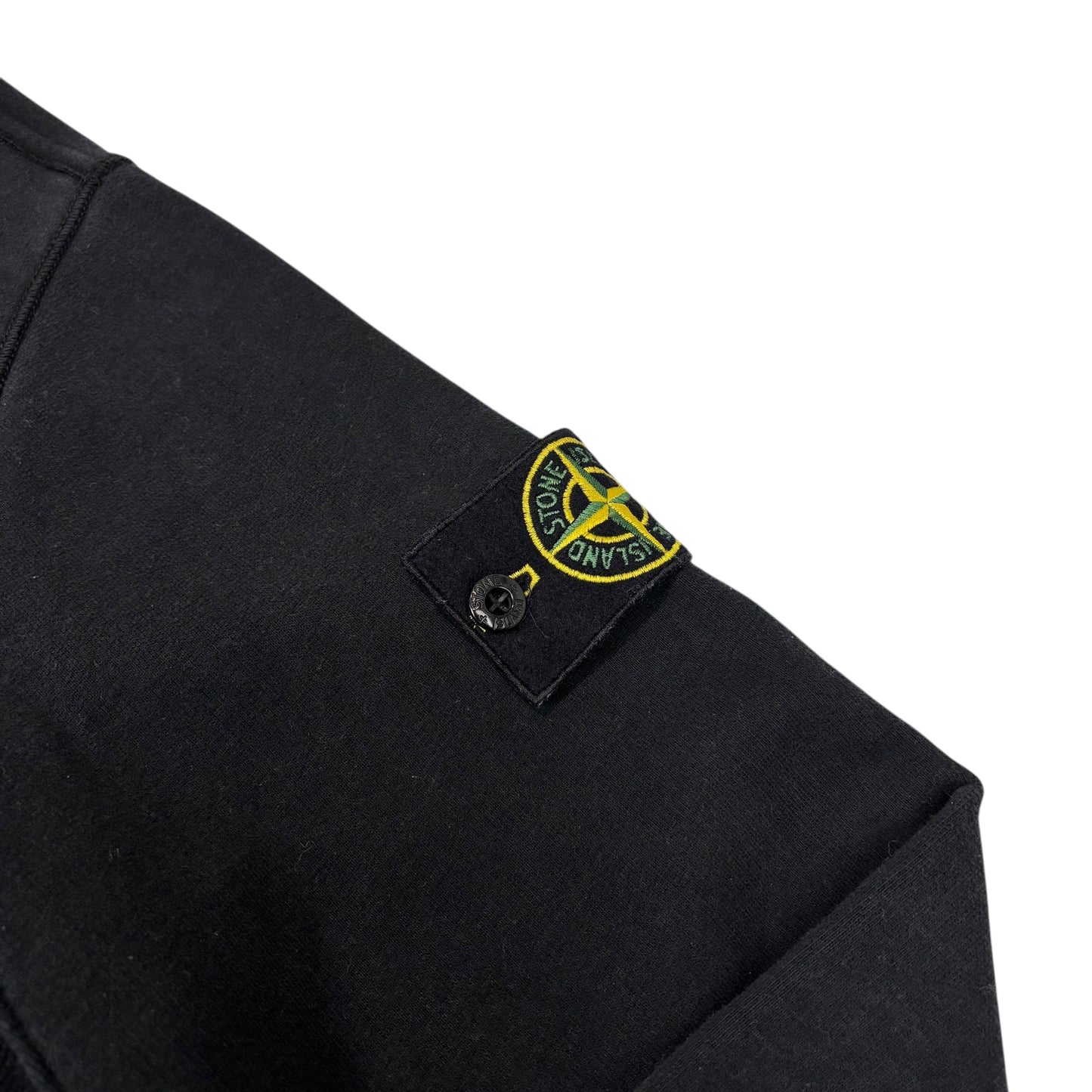 Stone Island Black Compass-Patch Crewneck Jumper