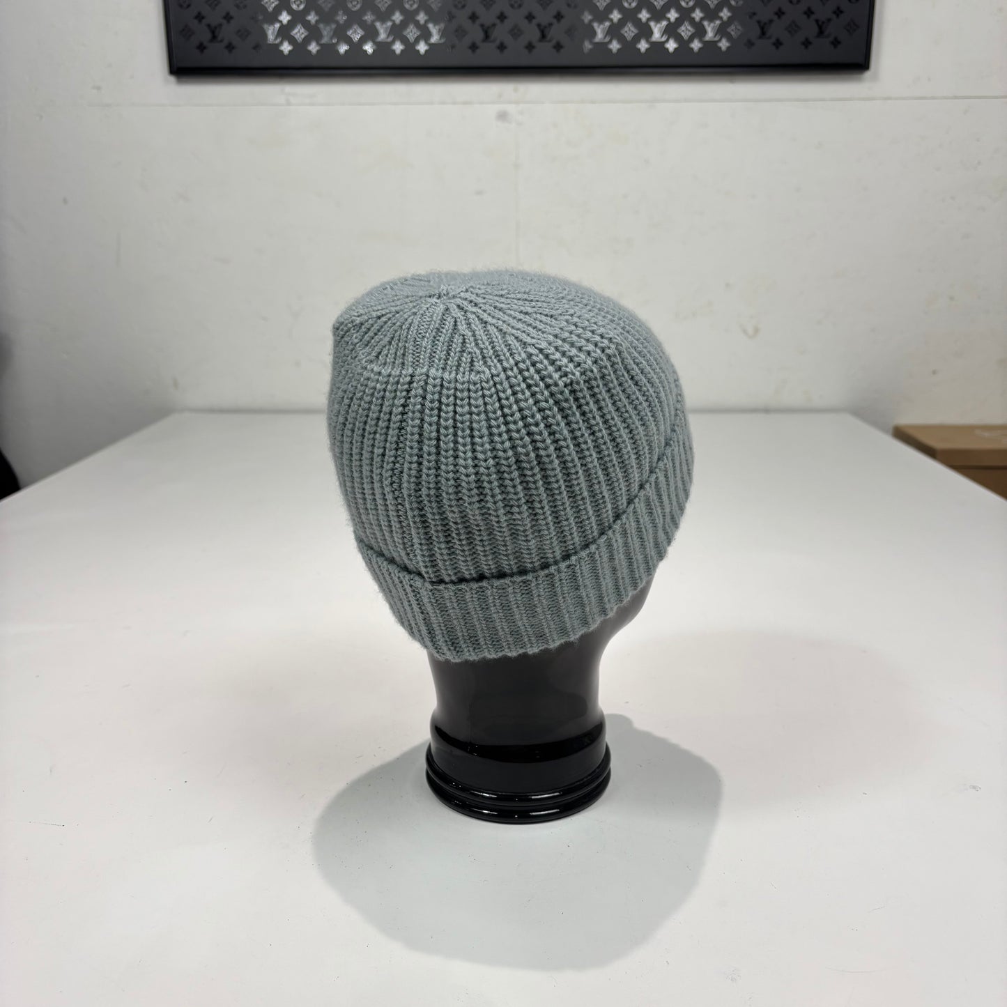 Stone Island Grey Patch Logo Cotton Beanie