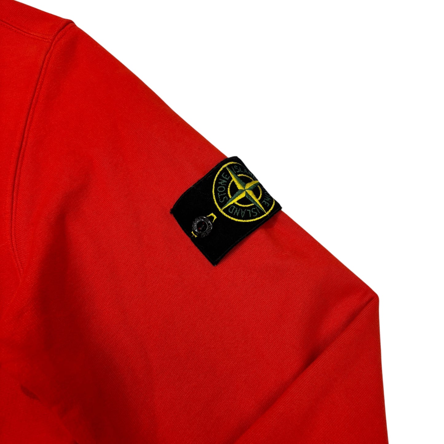 Stone Island Orange Cotton Compass-Patch Zip-Up Hoodie