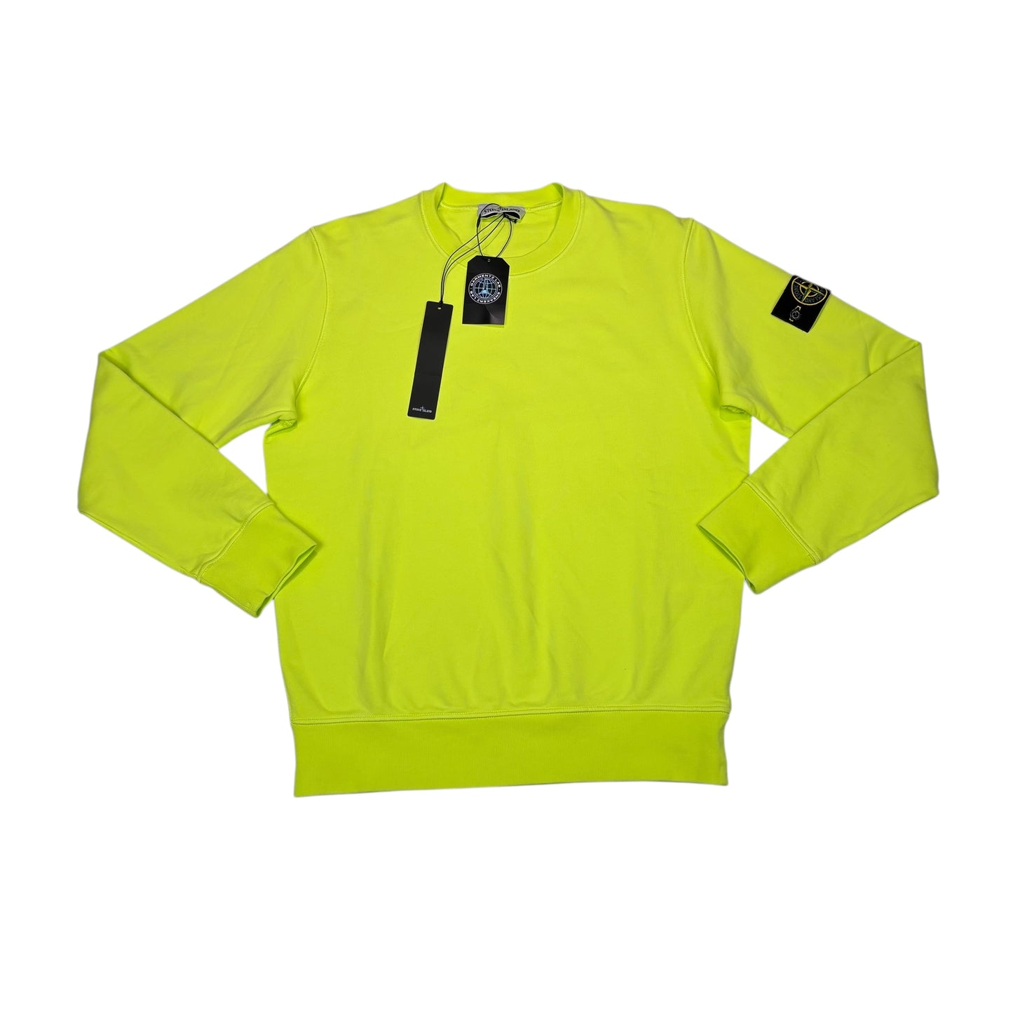 Stone Island Yellow Compass-Patch Crew Neck Jumper