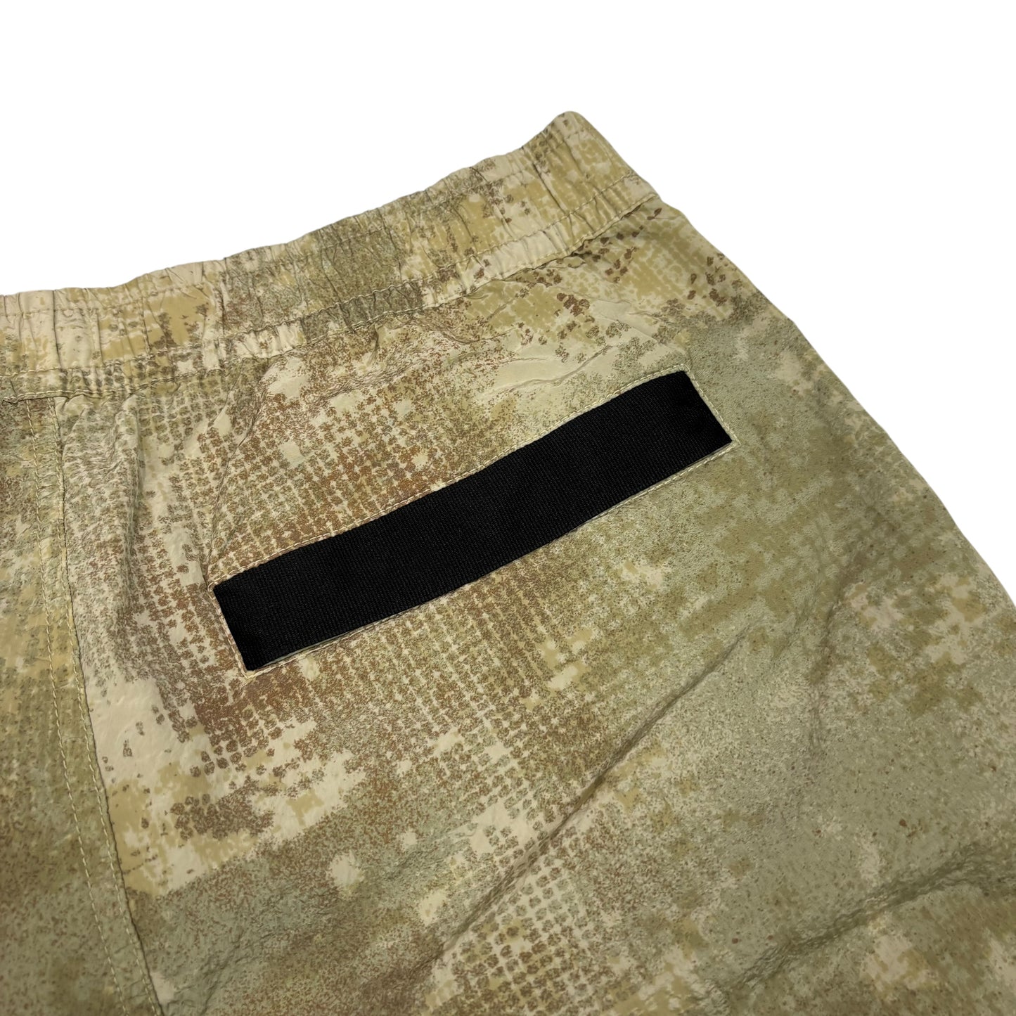 Stone Island Tan Dissolving Grid Camo Compass-Patch Shorts