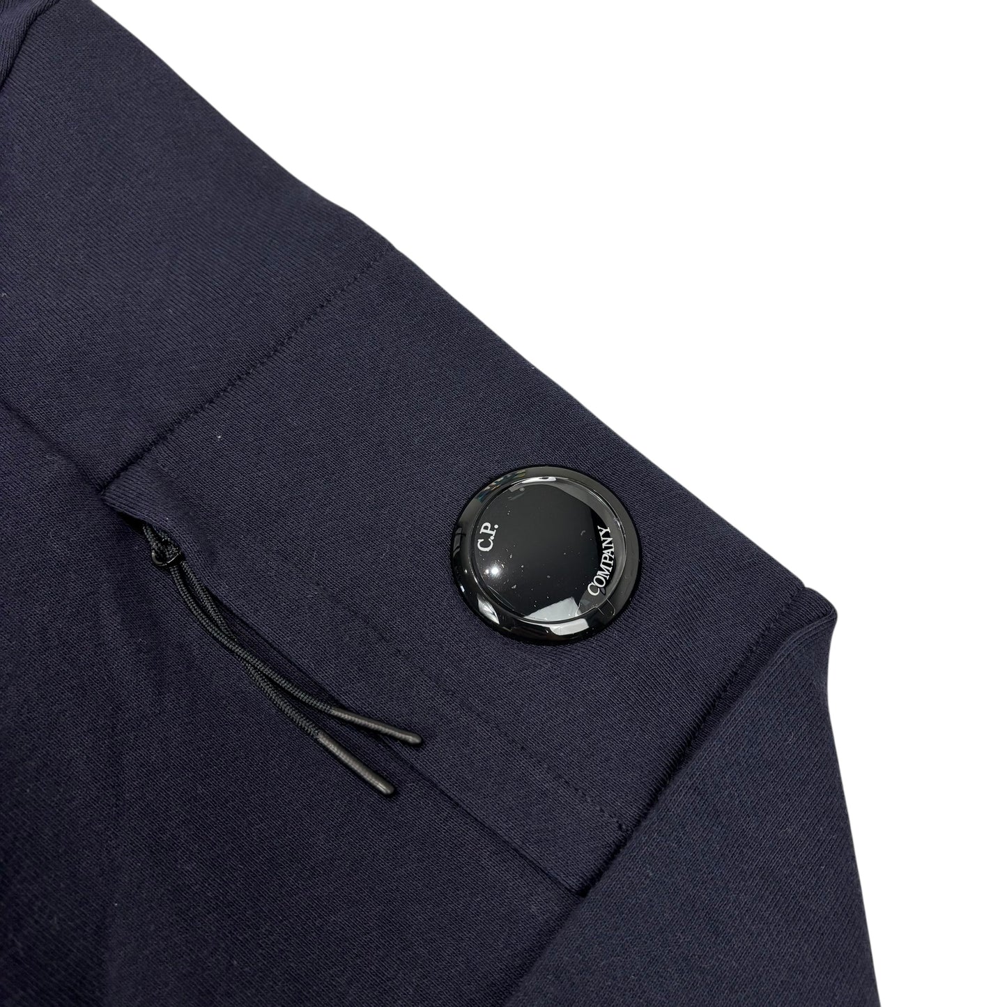 Cp Company Navy Blue Diagonal Fleece Single Goggle Crewneck Jumper