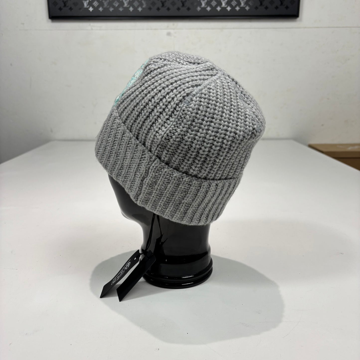 Stone Island Grey Logo Embroidery Beanie