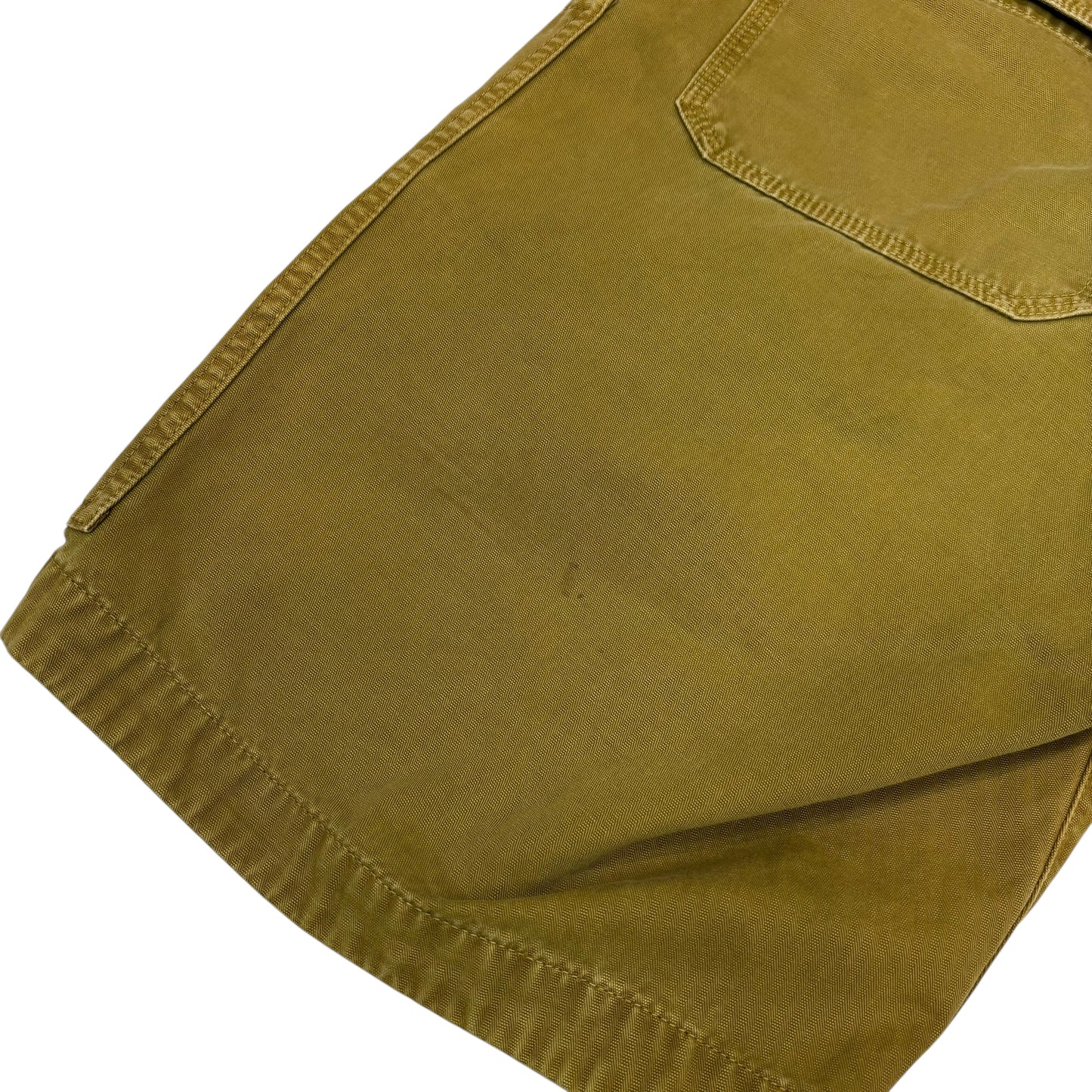 Stone Island Mustard Yellow Compass Patch Cargo Shorts