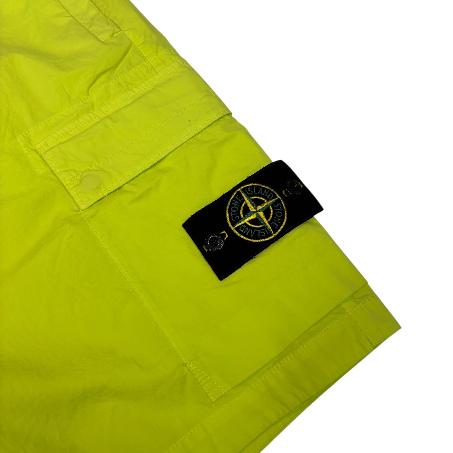 Stone Island Yellow Compass-Patch Cargo Shorts