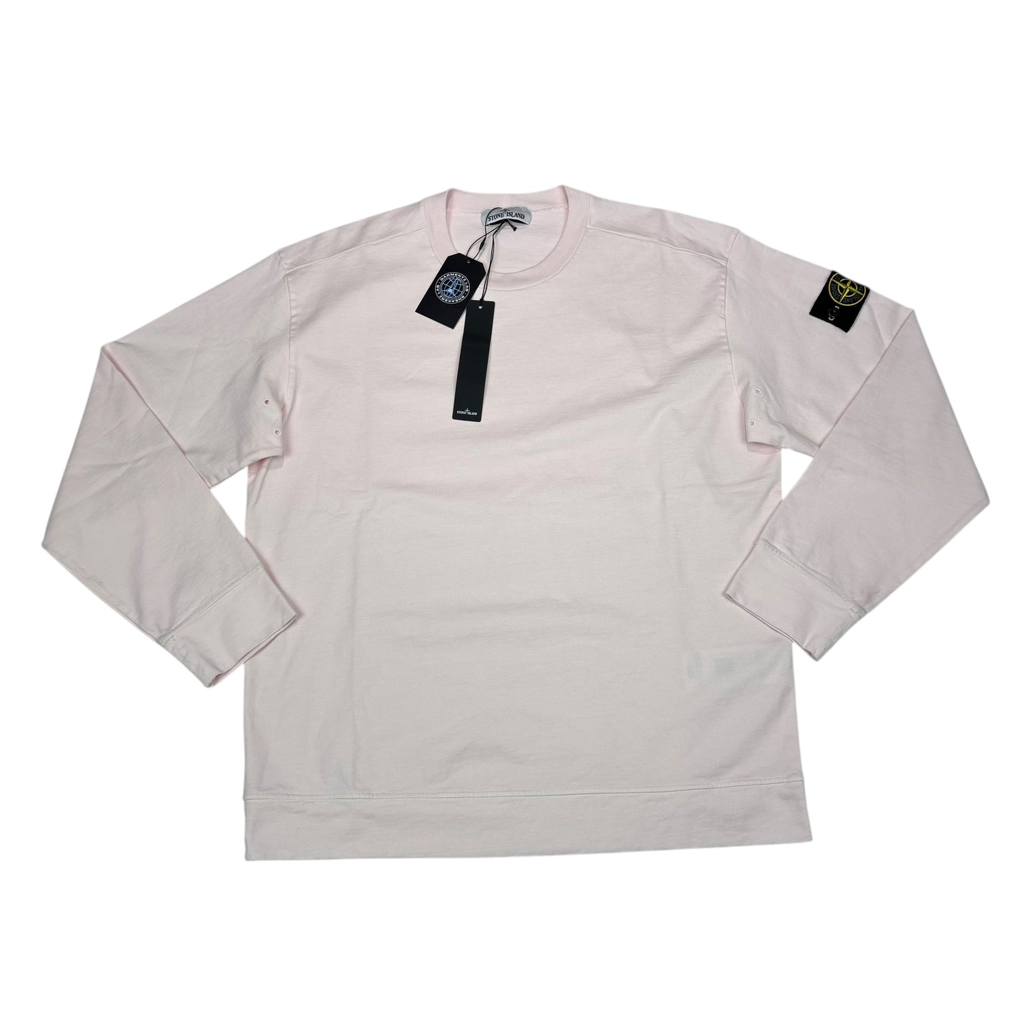 Stone Island Pink Compass-Patch lightweight Crewneck Jumper