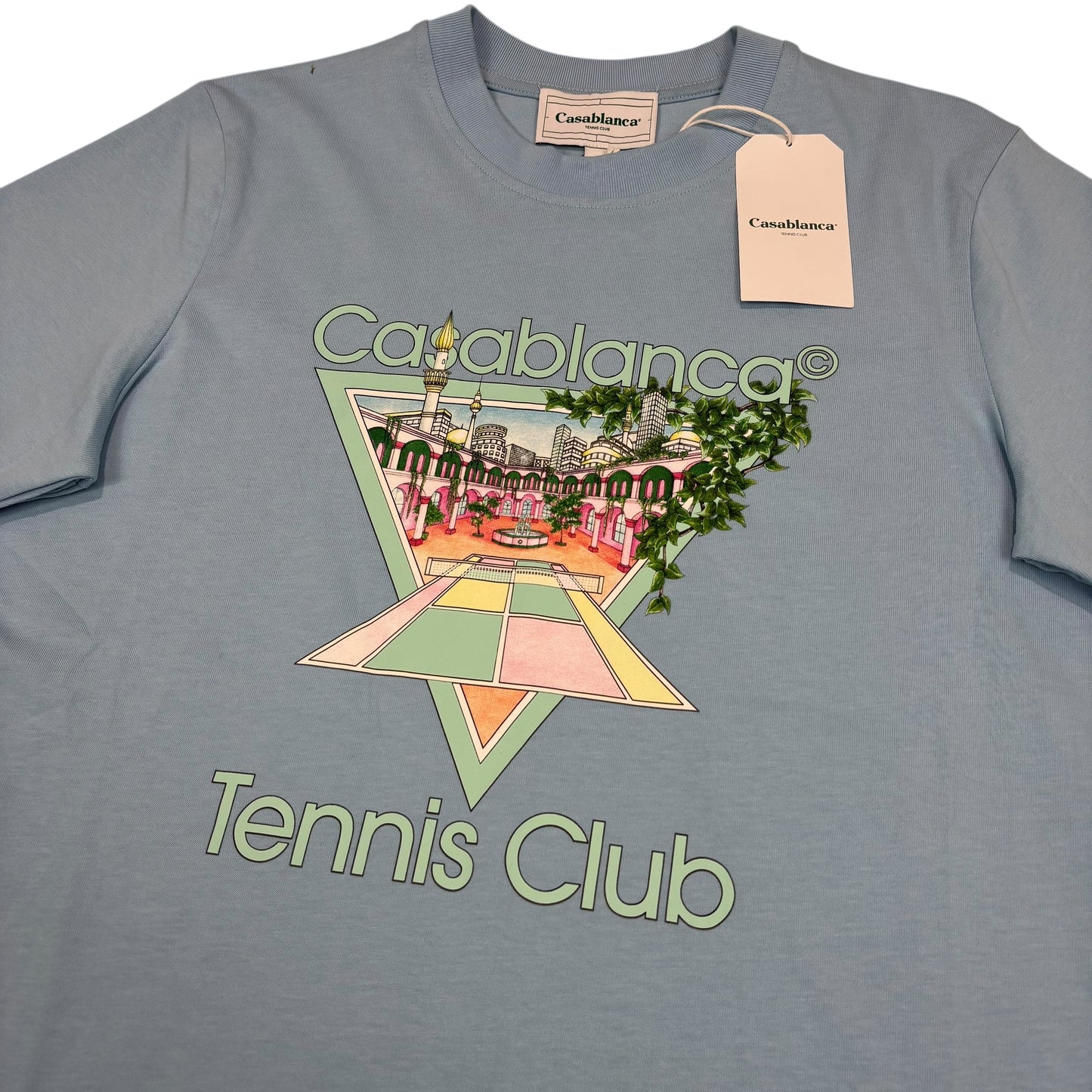 Casa Blanca Pale Blue Tennis Club Pastelle Printed Tshirt