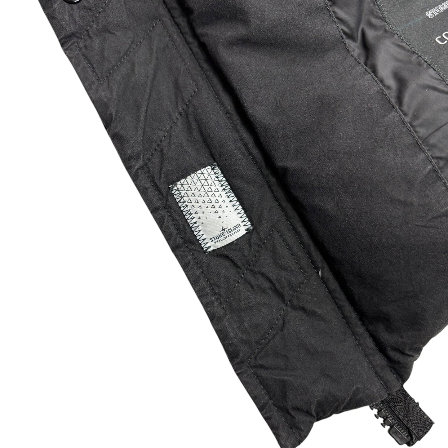 Stone Island Black Shadow Project Compass-Patch with Removable Arms Cotton Nylon Poplin Down Jacket