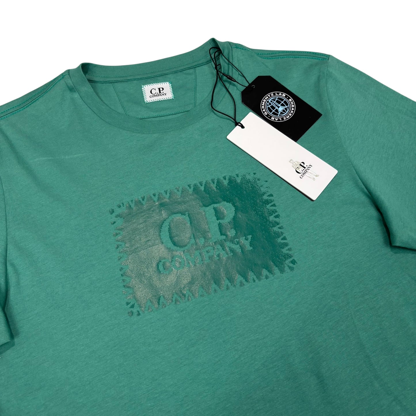 CP Company Green Box Print Spell Out TShirt