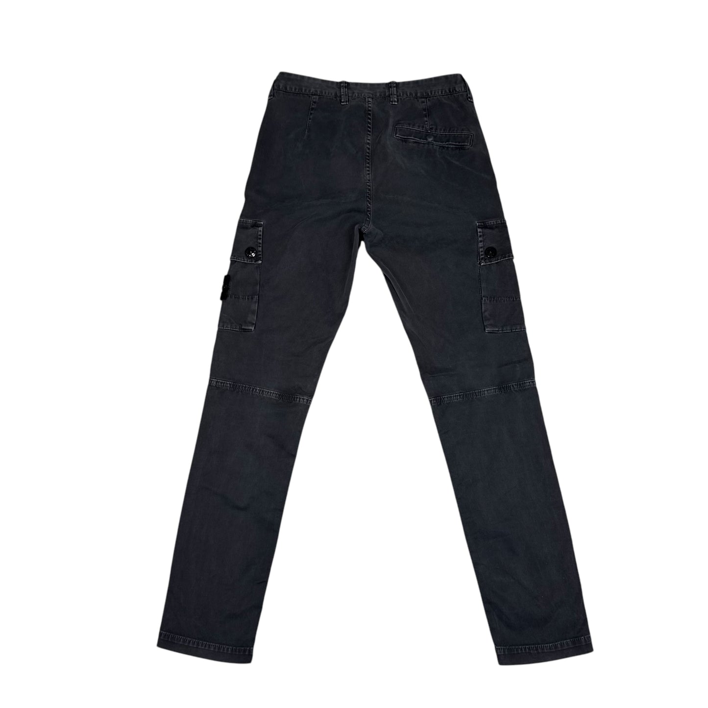 Stone Island Grey Compass-Patch Brushed Cotton Cargo Trousers