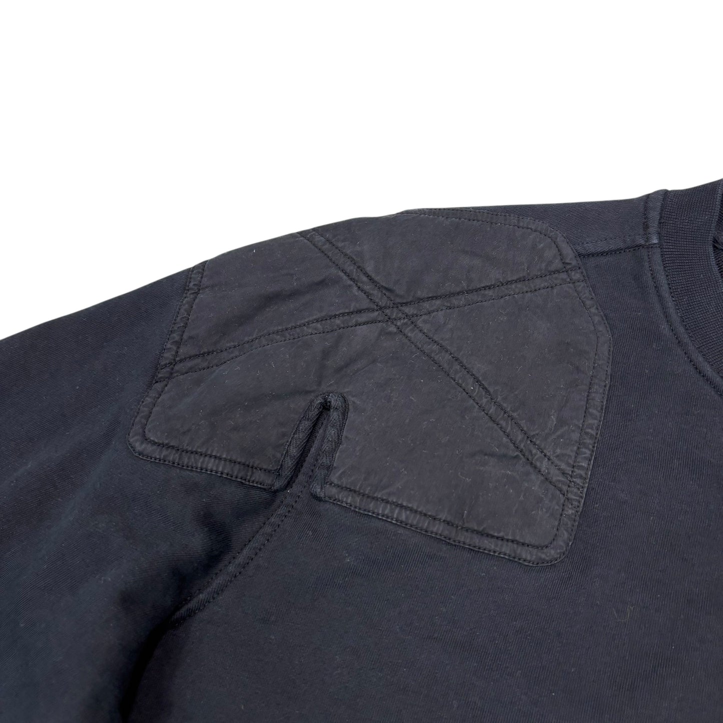 Stone Island Navy Blue Padded Compass-Patch Crewneck Jumper