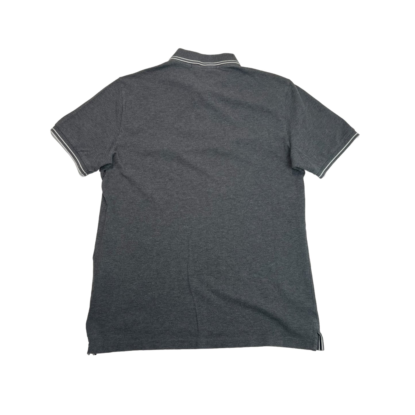 Stone Island Grey Patch Logo Striped Polo TShirt