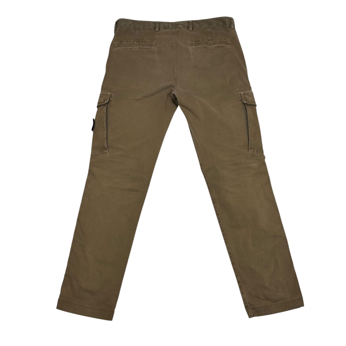 Stone Island Khaki Green Brushed Cotton Cargos