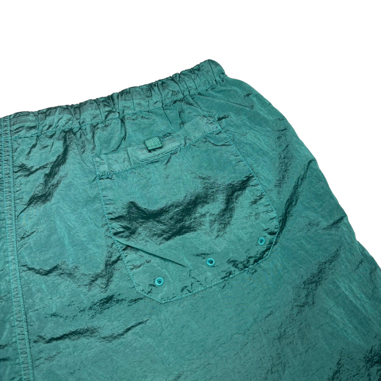Stone Island Turquoise Nylon Metal Patch Logo Swim Shorts