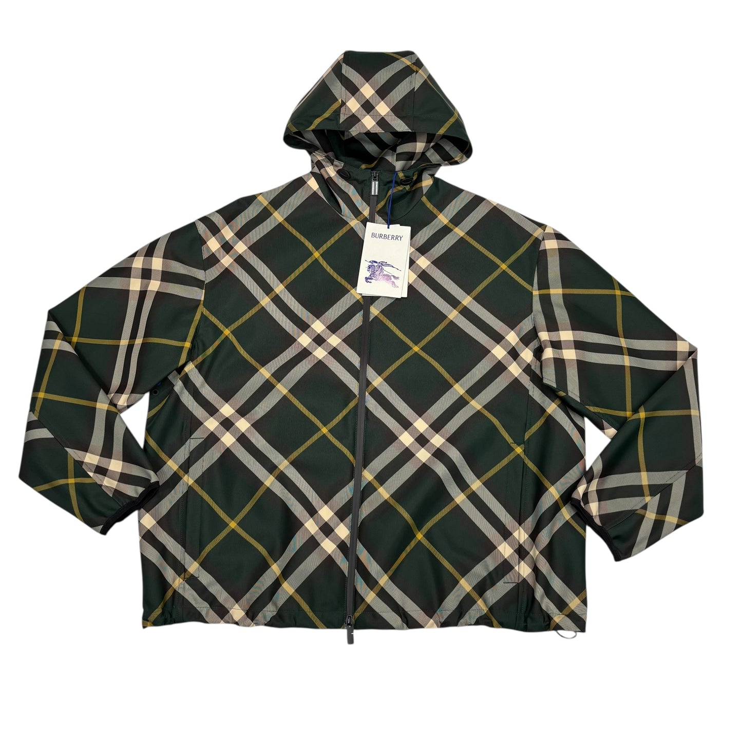 Burberry Green Checked Design Jacket