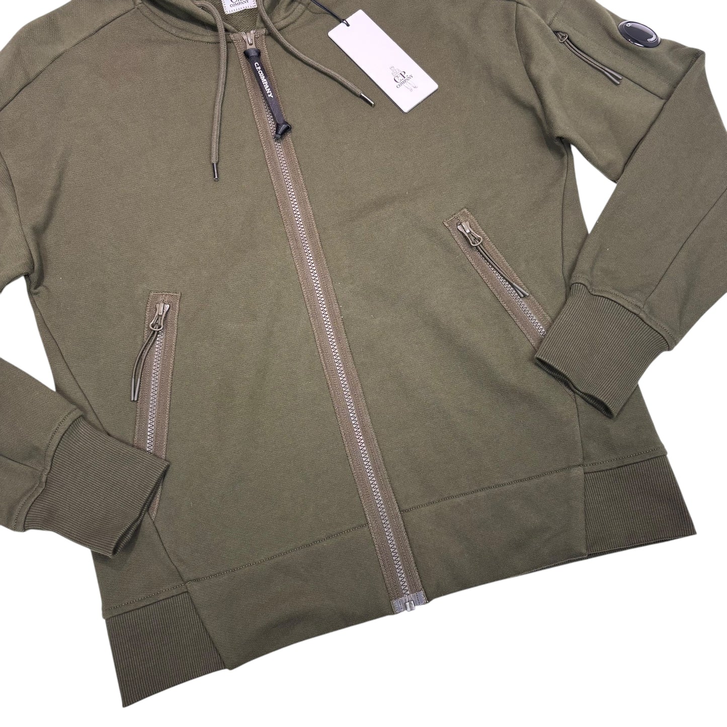 CP Company Duck Green Single Goggle Hooded Zip Up Jacket