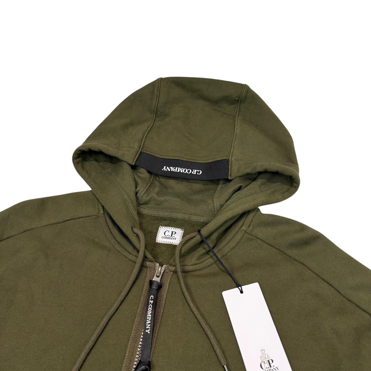 CP Company Duck Green Single Goggle Hooded Zip Up Jacket