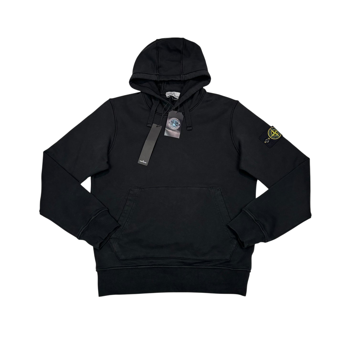 Stone Island Black Compass-Patch Hoodie