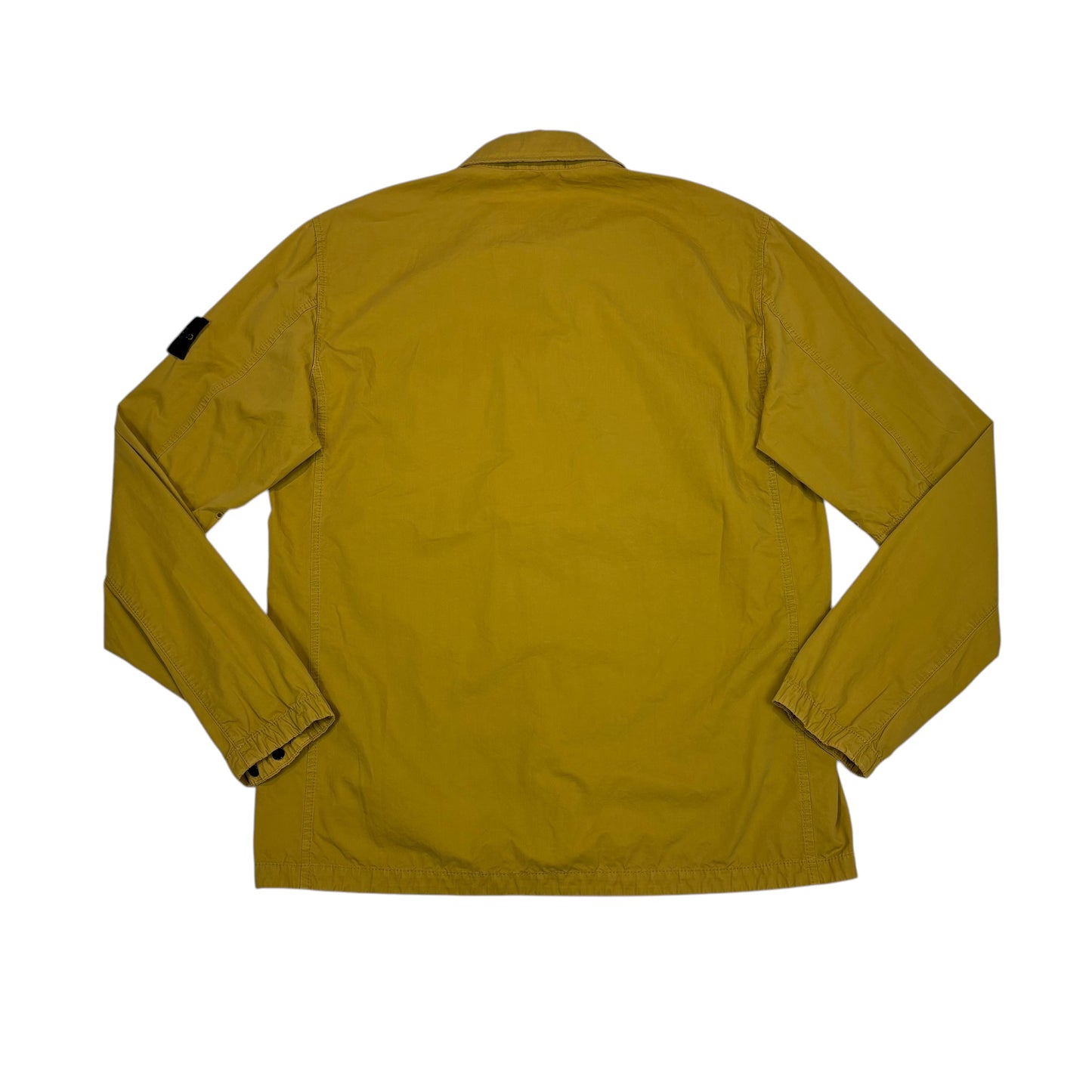 Stone Island Mustard Yellow Brushed Cotton Compass-Patch Overshirt Jacket