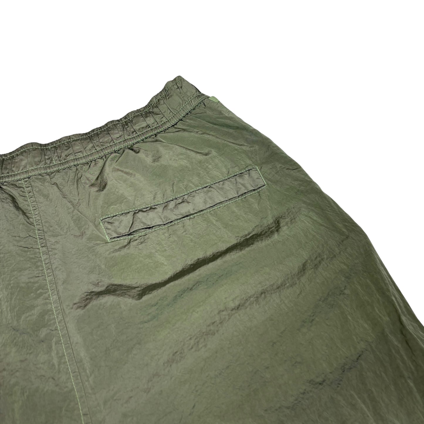 Stone Island Green Patch-Logo Nylon Metal in Econyl Regenerated Nylon Shorts
