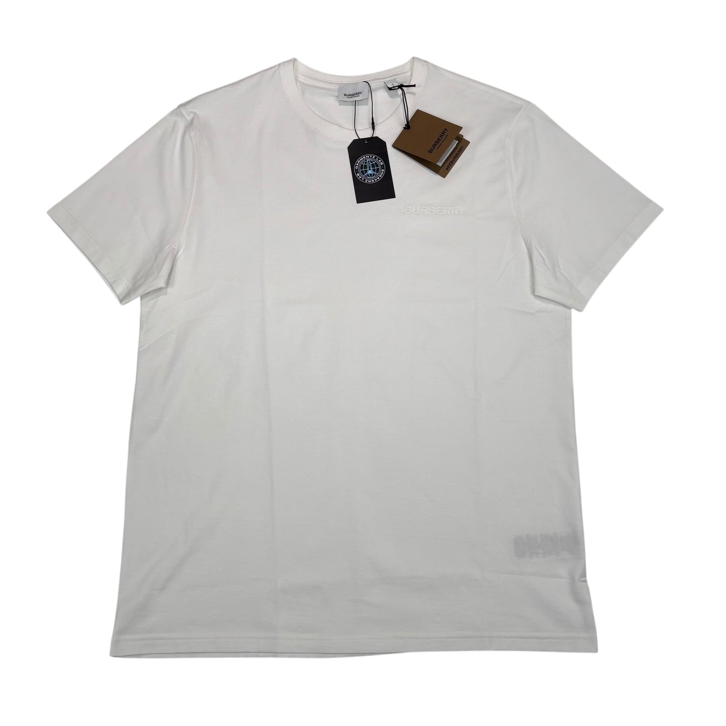 Burberry White Logo-Embroidery Tshirt