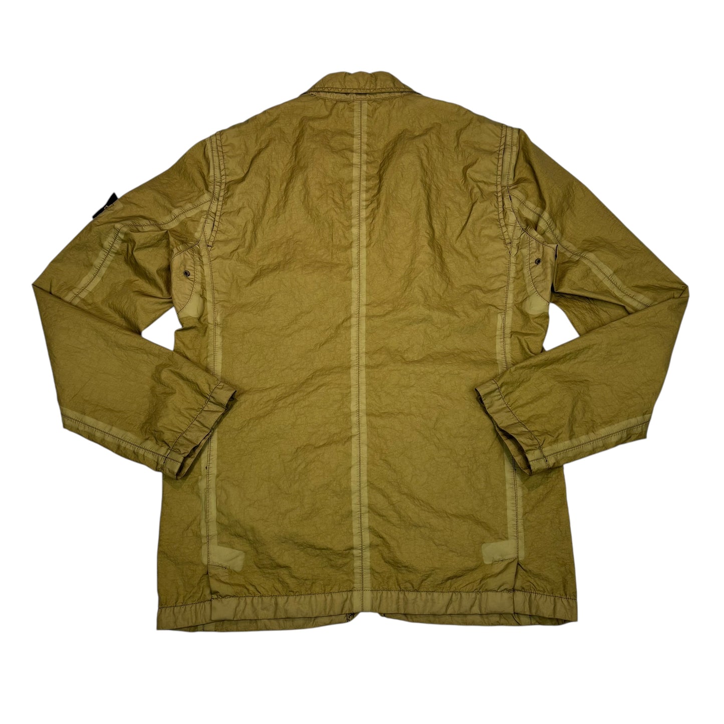 Stone Island Brown Button Up Membrana-TC Compass Patch Jacket