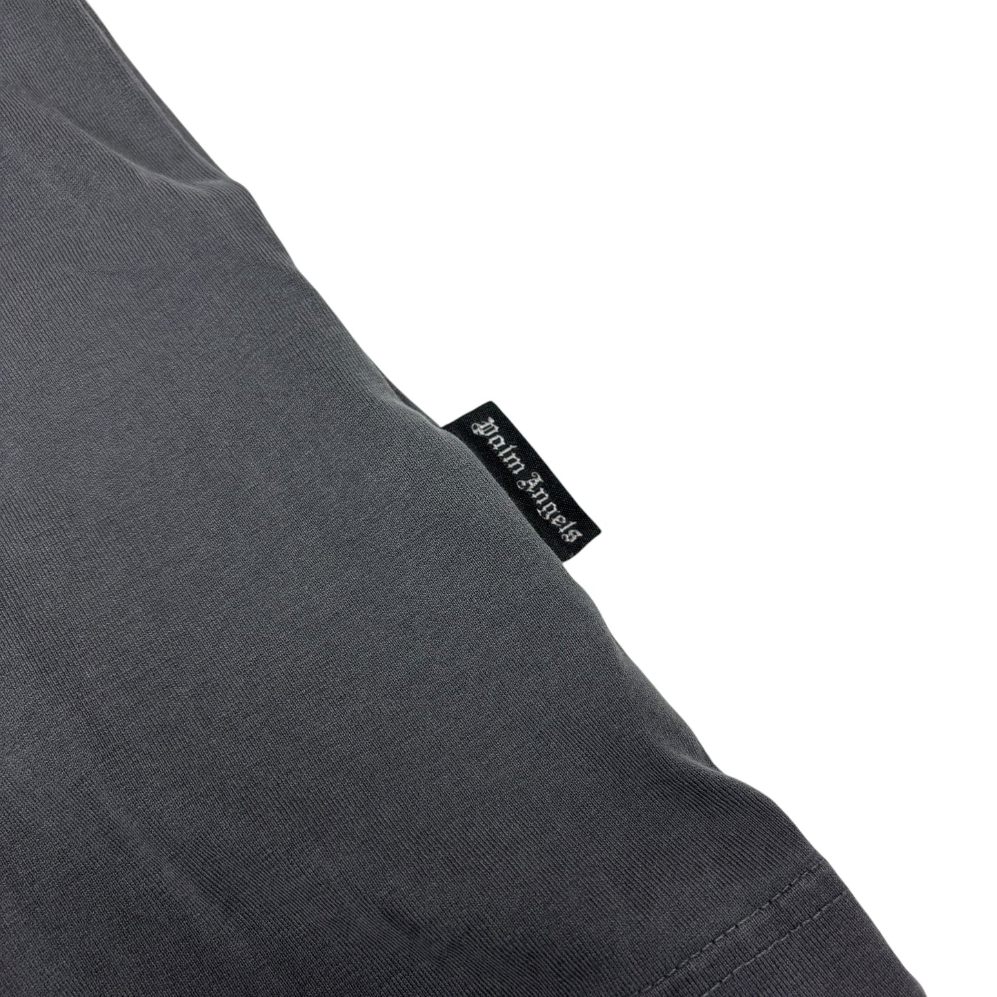 Palm Angels Grey Palm Tree Ligo Print Tshirt